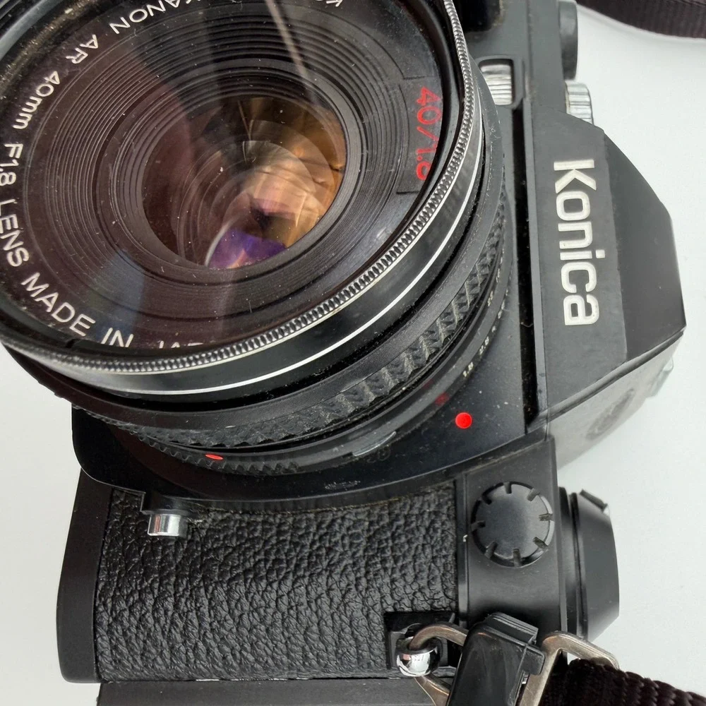 Konica FS-1 35mm SLR Film Camera with Hexanon AR 40mm f1.8 Lens & Hoya Filter